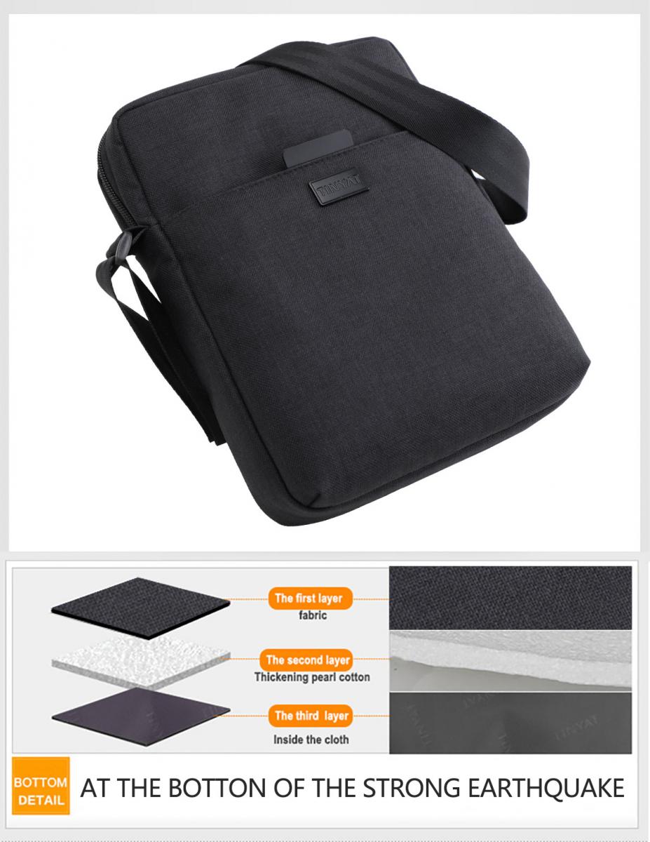 TINYAT Tas Selempang Crossbody Bag Canvas Pria for iPad 7 